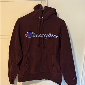 Champion Burgundy Hoodie with Logo